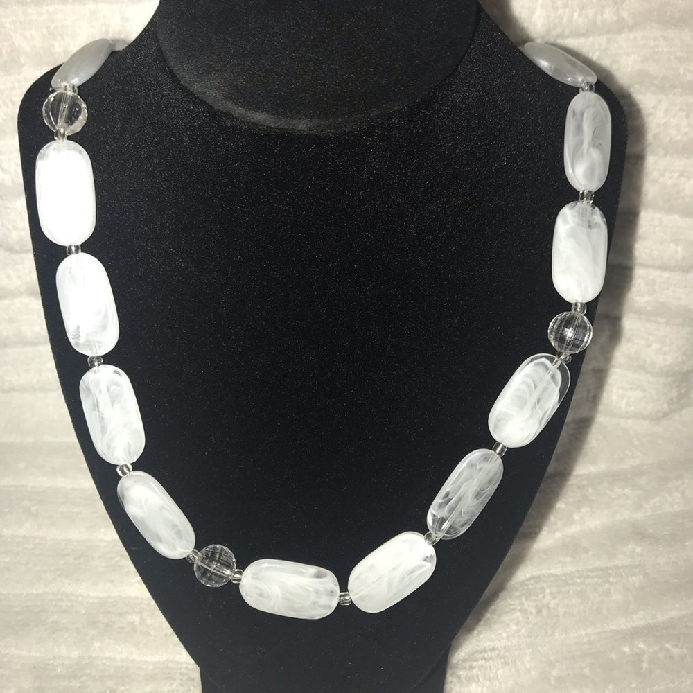 White beaded necklace